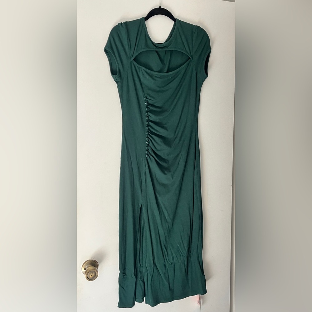Cider Dark Green Midi Dress-size L-NWT-Body-con 1930’s/40s